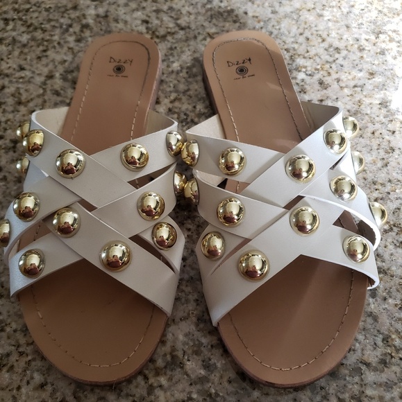 studded slide sandals